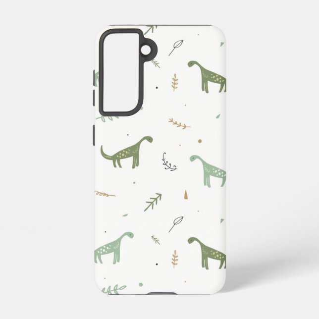 Coque Samsung Galaxy Motif Dinosaure Vert (Verso)