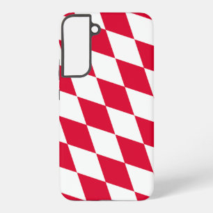 Coque Samsung Galaxy Motif du drapeau diamant de Bavière rouge et blanc