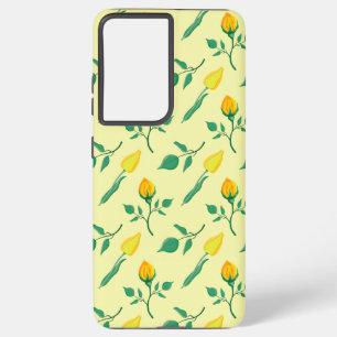 Coque Samsung Galaxy Motif floral avec rose jaune et fleurs de tulipe