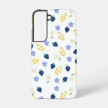 Motif floral de fleurs sauvages et de mûres