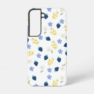Coque Samsung Galaxy Motif floral de fleurs sauvages et de mûres