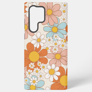 Coque Samsung Galaxy Motif floral rétro groovy sans couture de margueri