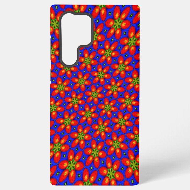 Coque Samsung Galaxy Motif Floral Rouge mou (Verso)