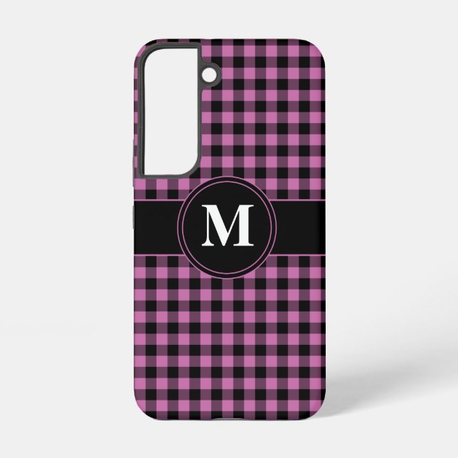 Coque Samsung Galaxy Motif moderne Monogramme rose (Verso)