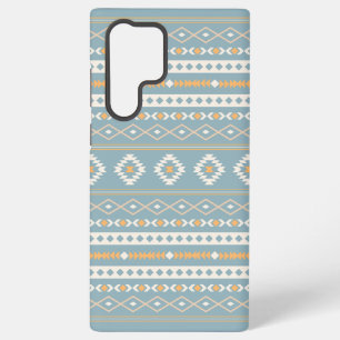 Coque Samsung Galaxy Motif Motif Mixte Aztec Crème Bleu Orange