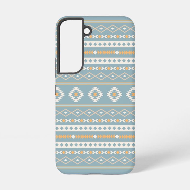 Coque Samsung Galaxy Motif Motif Mixte Aztec Crème Bleu Orange (Verso)