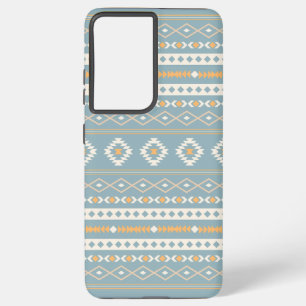 Coque Samsung Galaxy Motif Motif Mixte Aztec Crème Bleu Orange