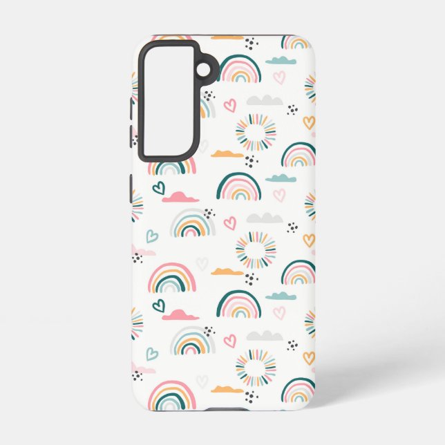 Coque Samsung Galaxy Motif Rainbows & Hearts (Verso)