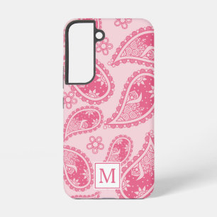 Coque Samsung Galaxy Motif rétro moderne Monogram Pink Paisley