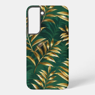 Coque Samsung Galaxy Motif sans couture avec des fougères dorées
