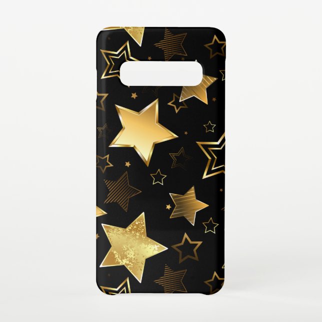 Coque Samsung Galaxy Motif sans couture avec étoiles d'or (Dos)