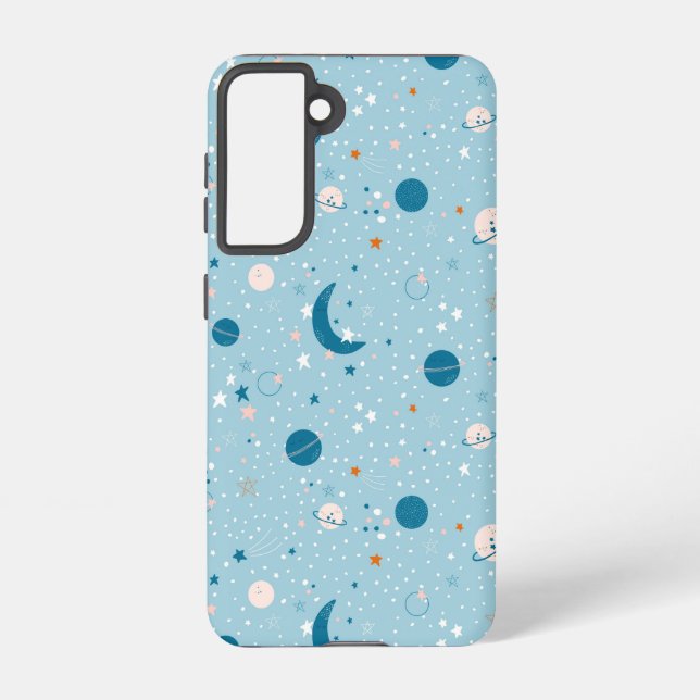 Coque Samsung Galaxy Motif Sky & Space bleu (Verso)