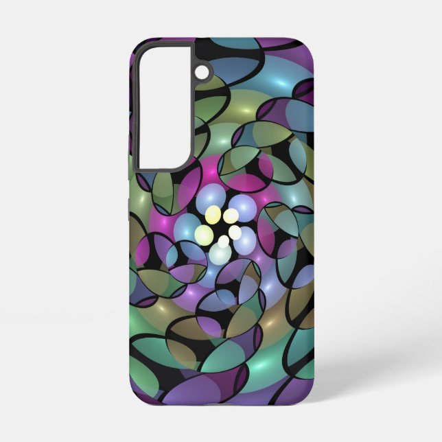 Coque Samsung Galaxy Mouvements colorés Abstrait Trippy Fractal Art (Verso)