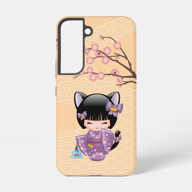 Coque Samsung Galaxy Neko Kokeshi Poupée - Cat Ears Geisha Girl (Verso)