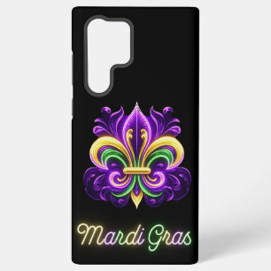 Coque Samsung Galaxy Neon Mardi Gras Fleur de lis coloré