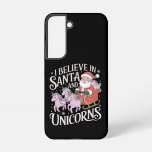 Coque Samsung Galaxy Noël Je Crois En Père Noël Et Unicornes Noël
