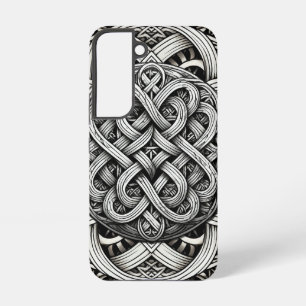 Coque Samsung Galaxy Nœud celtique noir et blanc détaillé 0001