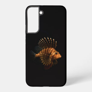 Coque Samsung Galaxy Noir 4 Luxe Galaxy S22 Plus, Poisson-Lion Rouge