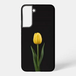 Coque Samsung Galaxy Noir 4 Luxe Galaxy S22 Plus, Tulipe Dorée