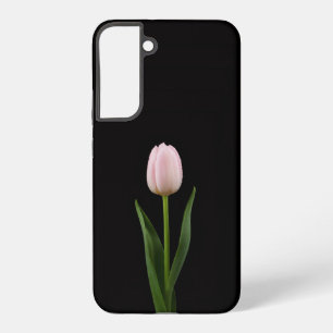 Coque Samsung Galaxy Noir 4 Luxe Galaxy S22 Plus, Tulipe Rose Tendre