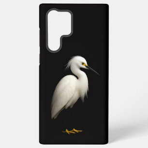 Coque Samsung Galaxy Noir 4 Luxe Galaxy S22 Ultra, Aigrette neigeuse