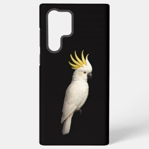 Coque Samsung Galaxy Noir 4 Luxe Galaxy S22 Ultra, Cacatoès à crête jau