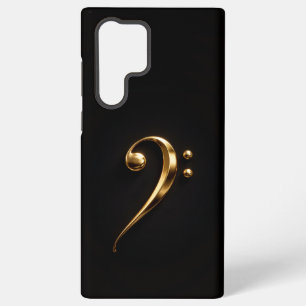 Coque Samsung Galaxy Noir 4 Luxe Galaxy S22 Ultra, Clé de Sol Dorée