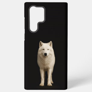 Coque Samsung Galaxy Noir 4 Luxe Galaxy S22 Ultra, Loup Arctique Ivoire