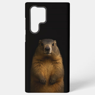 Coque Samsung Galaxy Noir 4 Luxe Galaxy S22 Ultra, Marmotte Douce