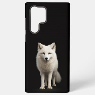 Coque Samsung Galaxy Noir 4 Luxe Galaxy S22 Ultra, Renard Arctique Ivoi