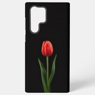 Coque Samsung Galaxy Noir 4 Luxe Galaxy S22 Ultra, Tulipe Rouge Rubis