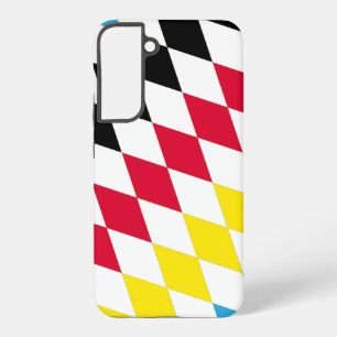 Coque Samsung Galaxy Noir rouge jaune Bavaria Motif Drapeau Diamant