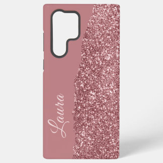 Coque Samsung Galaxy Nom manuscrit Parties scintillant rose Faux en mét
