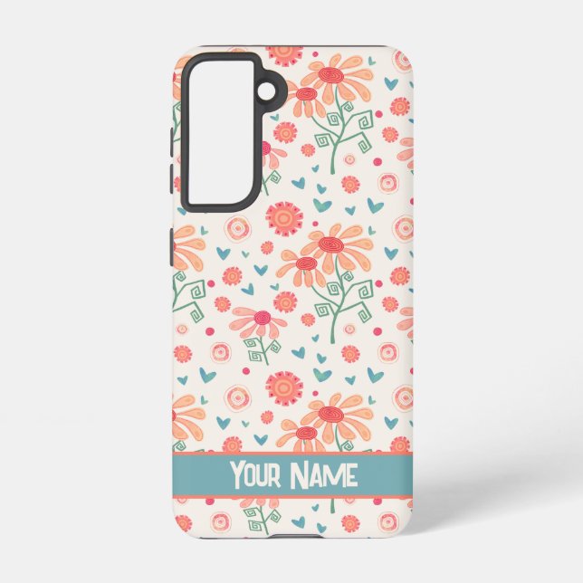 Coque Samsung Galaxy Nom mignon Fleurs Inspirivité Personnalisé Rose (Verso)