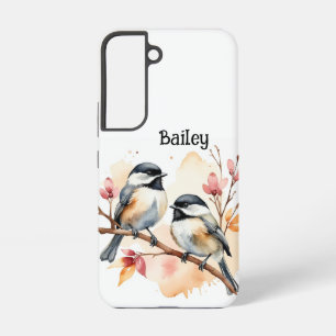 Coque Samsung Galaxy Nom personnalisé Chickadee Faune Nature Animal Art