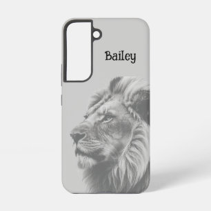Coque Samsung Galaxy Nom personnalisé Lion Wildlife Nature Art