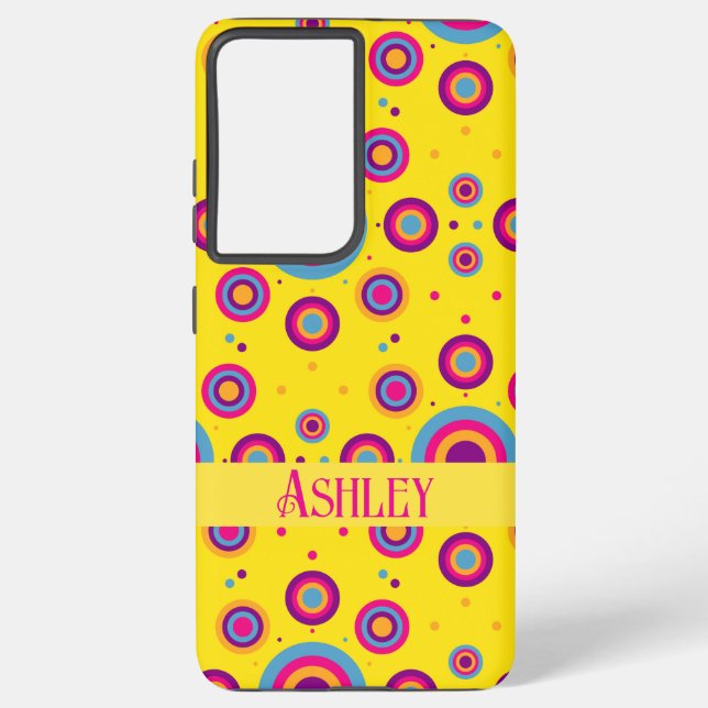 Coque Samsung Galaxy Nom personnalisé mignon Abstrait jaune (Verso)