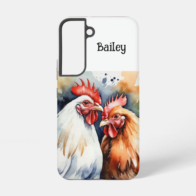 Coque Samsung Galaxy Nom personnalisé Poulets de la ferme Nature Animal (Verso)