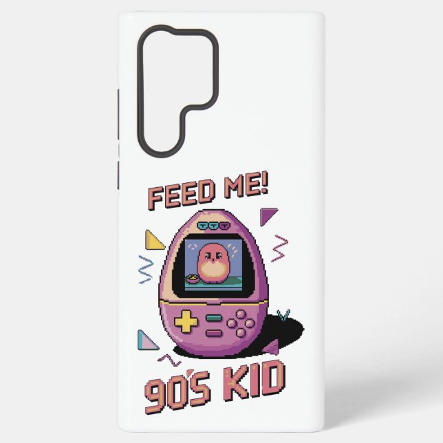 Coque Samsung Galaxy Nourris-moi ! Conception d'art de Pixel Kid Pixel  (Verso)