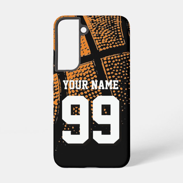 Coque Samsung Galaxy Numéro de maillot de basket-ball personnalisé (Verso)