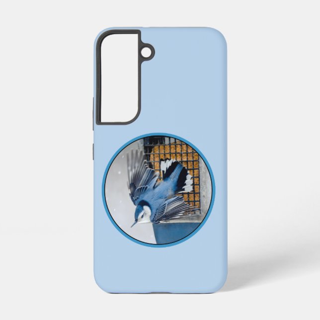 Coque Samsung Galaxy Nuthatch à poitrine blanche en neige - Photo origi (Verso)