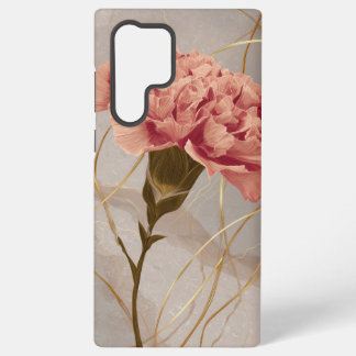 Coque Samsung Galaxy Œillet Rose Pâle Floral Or