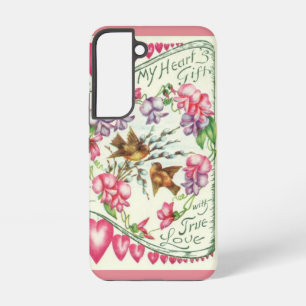 Coque Samsung Galaxy Oiseaux de l'amour Saint-Valentin Vintage