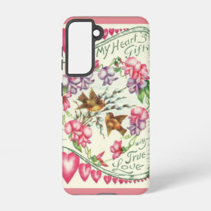 Coque Samsung Galaxy Oiseaux de l'amour Saint-Valentin Vintage 