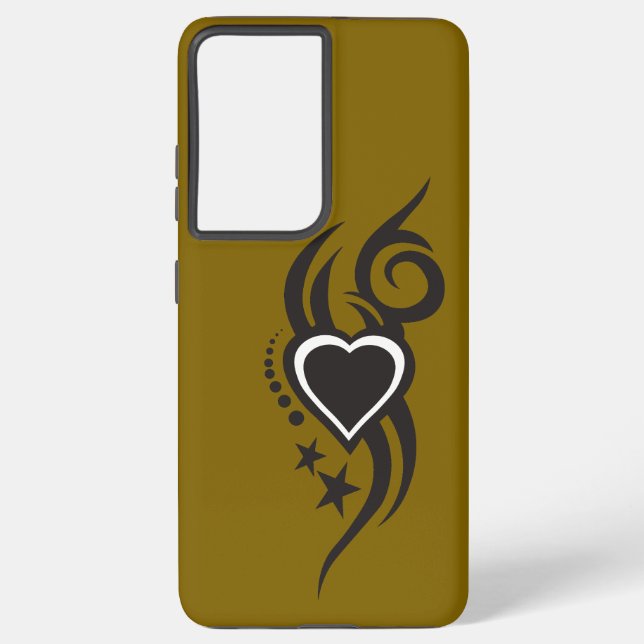 Coque Samsung Galaxy Ornamental Floral Heart Tattoo  (Verso)