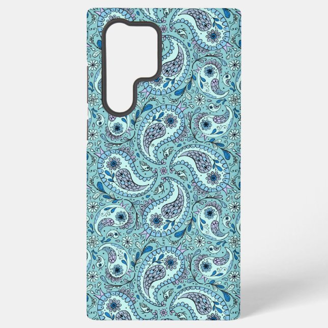 Coque Samsung Galaxy Paisley en bleu bébé (Verso)