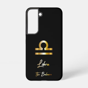 Coque Samsung Galaxy Panneau Libra Zodiac, Noir & Or