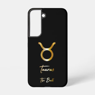 Coque Samsung Galaxy Panneau Taurus Zodiac, Noir & Or