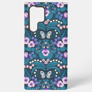 Coque Samsung Galaxy Pansies, oiseaux et papillons