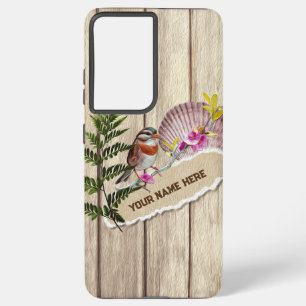 Coque Samsung Galaxy Papier tordu rustique Peinture à huile de bois Per